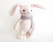 Plush bunny toy - Cute stuffed animal bunny rabbit - Bunny rabbit softie - Stuffed bunny -  Handmade plush toy - Plushie - Stuffed animal