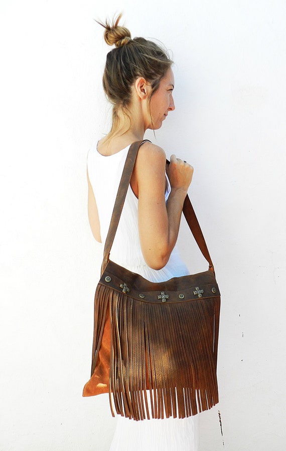 boho leather purse