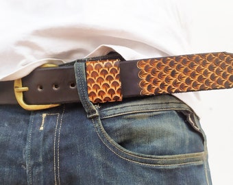 Men's leather belt, elegant men's belt. Black belt.