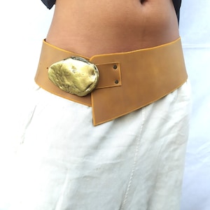 Wide brown leather belt, leather belts.
