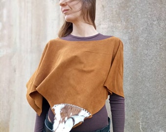 Ponchos, poncho, brown poncho, leather poncho, winter clothing.