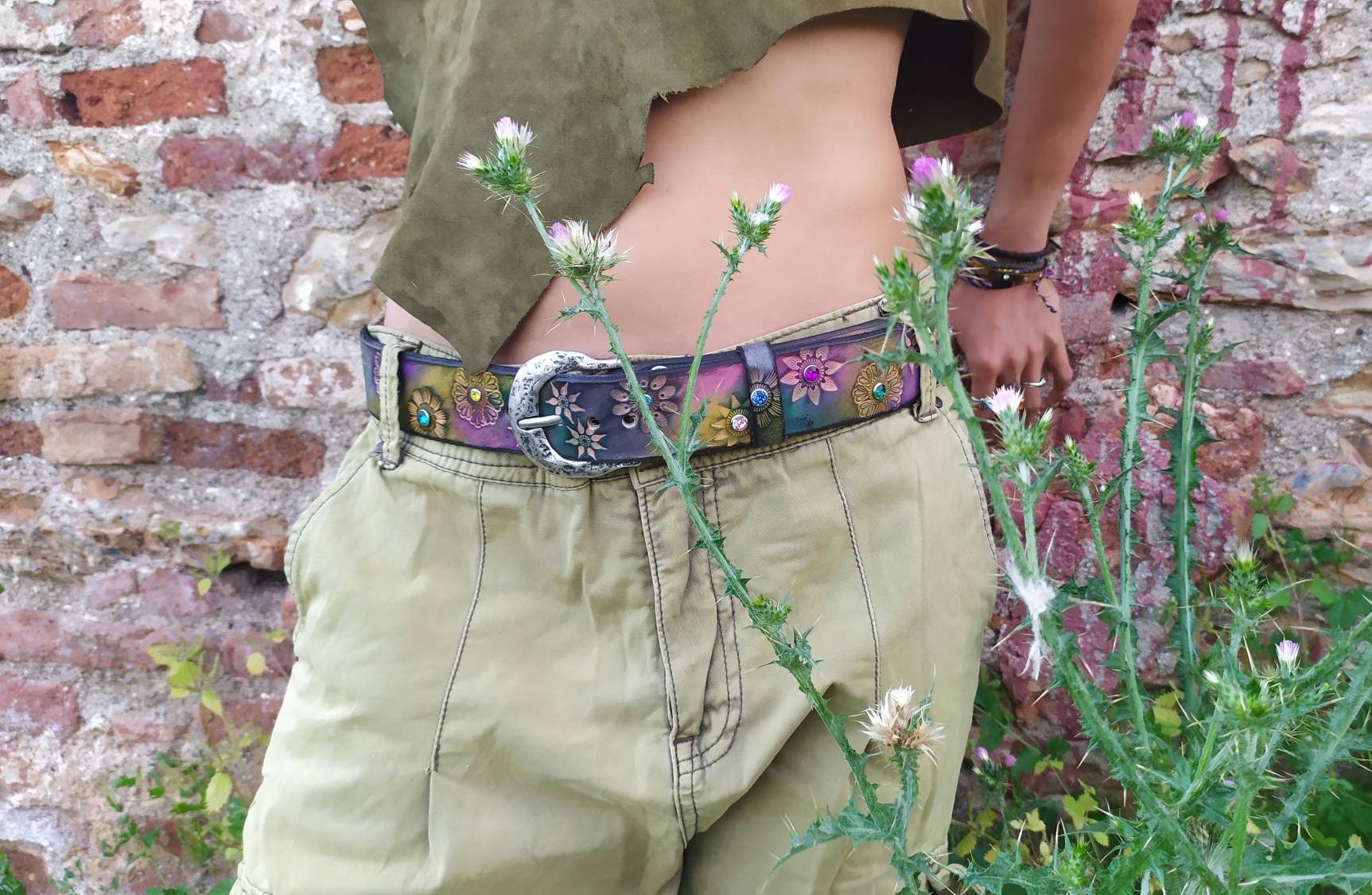 Cinturon con flores Etsy