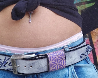 Leather belt. Belts. Womans belt. Flower of love.special design.