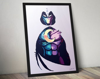 36/" x 24/" approx Moon Knight silk screen fabric poster