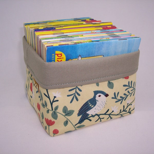 Bio- Utensilo für Pixi-Bücher "Vogel", unisex, Aufräumen, Ordnung, nachhaltig, Öko, Geburtstagsgeschenk, birch, Ostergeschenk, Osterkörbchen