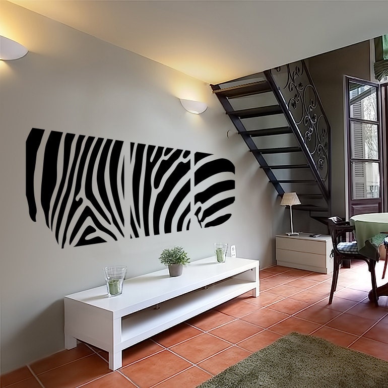 Zebra Wall Decal Cute Vinyl Sticker Home Arts Animal Wall Etsy