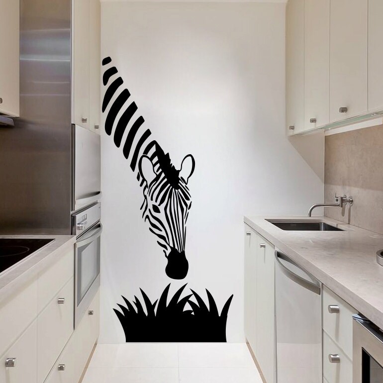 Zebra Wall Decal Cute Vinyl Sticker Home Arts Animal Wall Etsy
