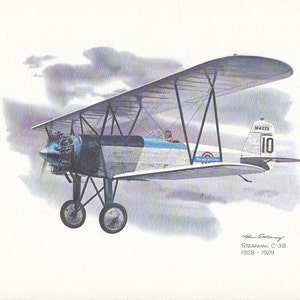 No.29 Stearman C-3B - Vintage United Airlines Nixon Galloway Print (P148) FREE SHIPPING!
