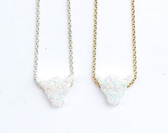 shaka / hang loose opal charm necklace