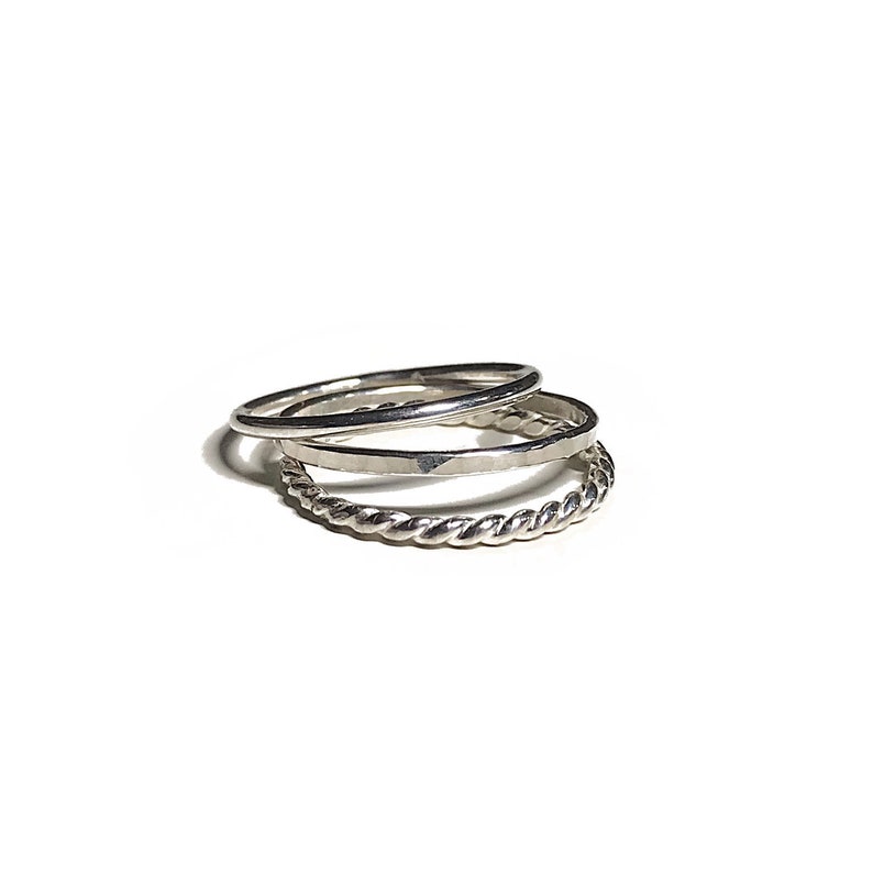 Dainty Stacking Rings in Sterling Silver // 14k Gold Fill // - Etsy
