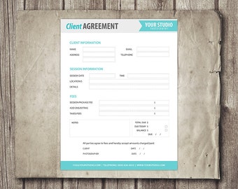 photography forms template kit client agreement print