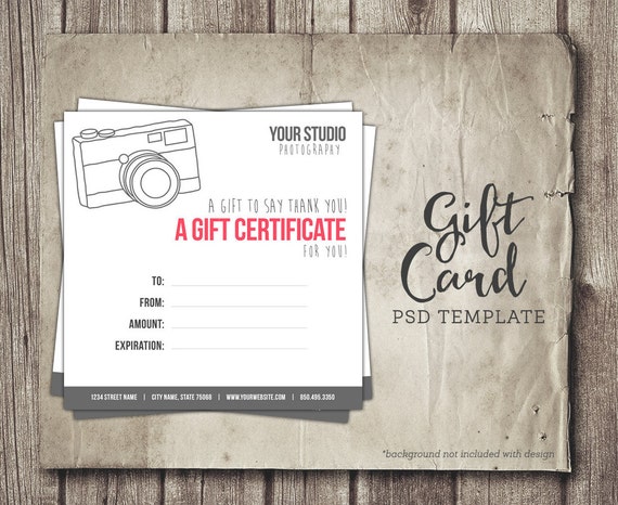 photography gift card template digital gift certificate etsy