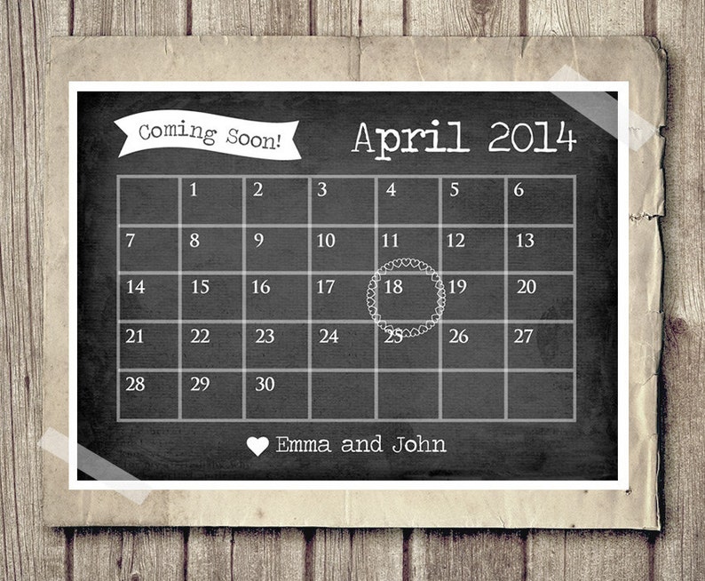 Pregnancy Announcement Calendar Baby Announcement News Etsy