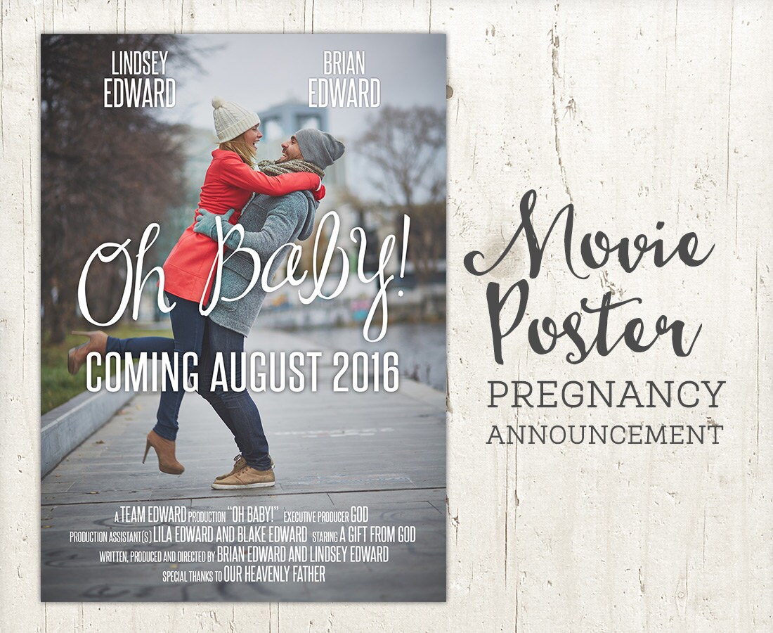 Pregnancy Announcement Baby Announcement Movie Poster Sign Etsy