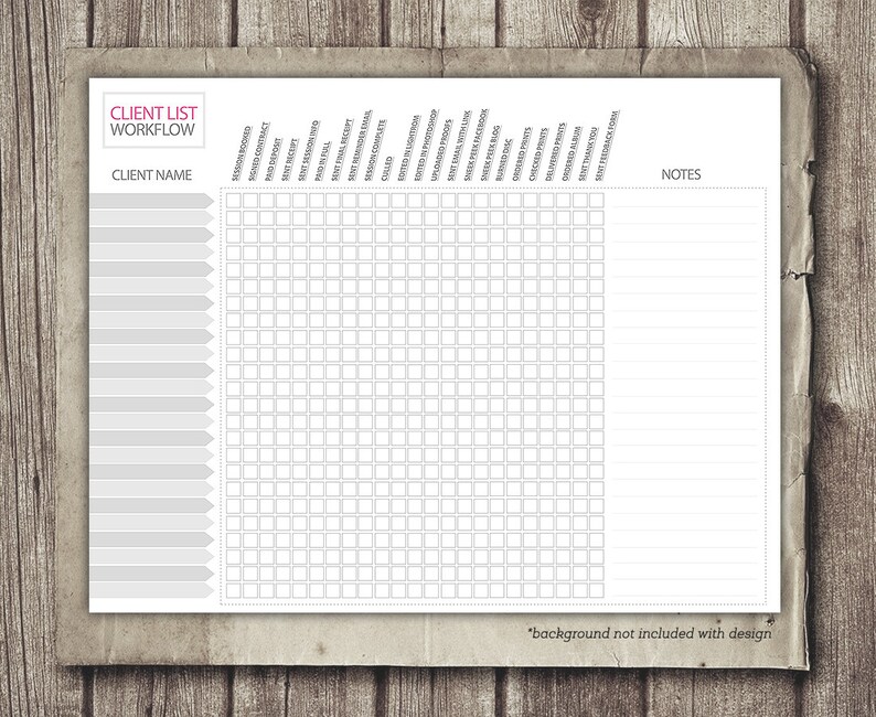 Photographer Checklist Client Workflow Photography Etsy