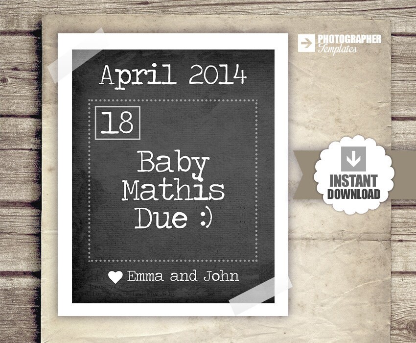 Pregnancy Announcement Calendar Baby Announcement News Etsy