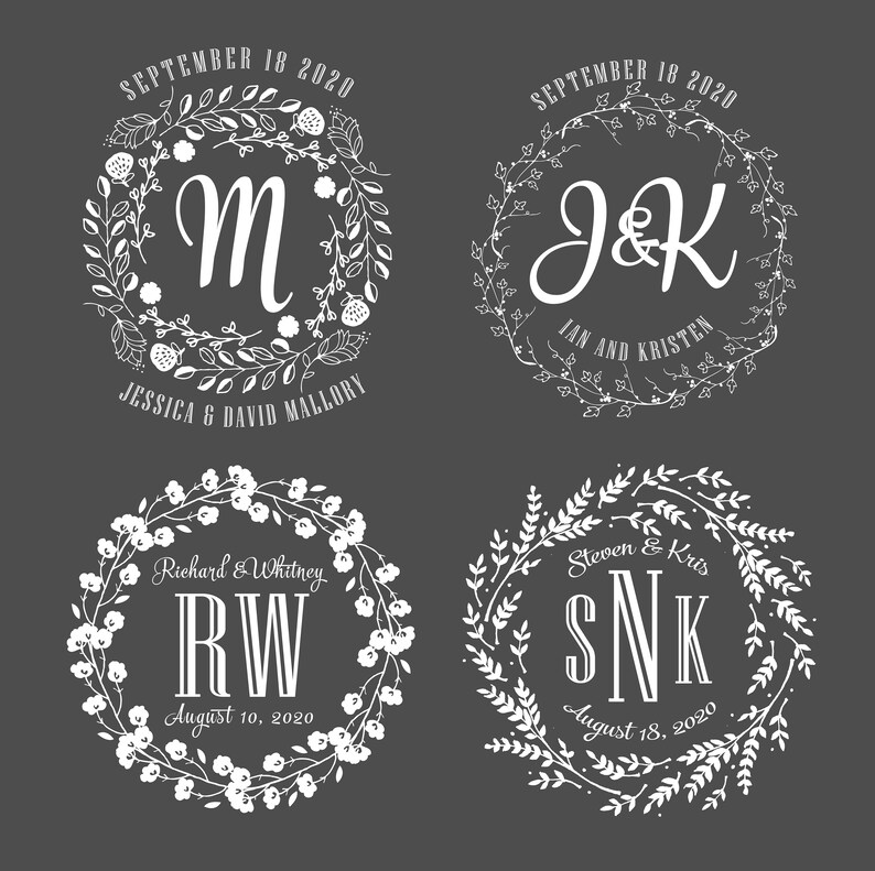 4 wedding monogram templates bundle wedding initials  etsy 4 wedding monogram templates bundle wedding initials  etsy