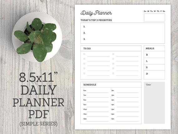 daily planner printable to do checklist organization etsy