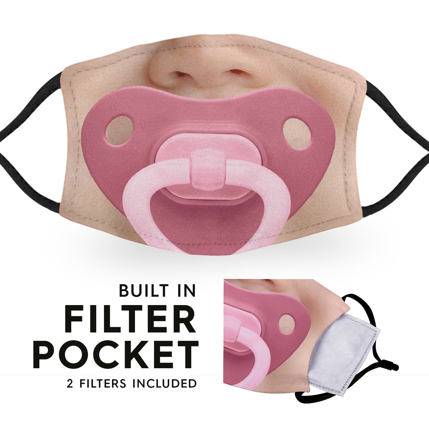 Pacifier Adult Face Masks 2 Filters Included Etsy