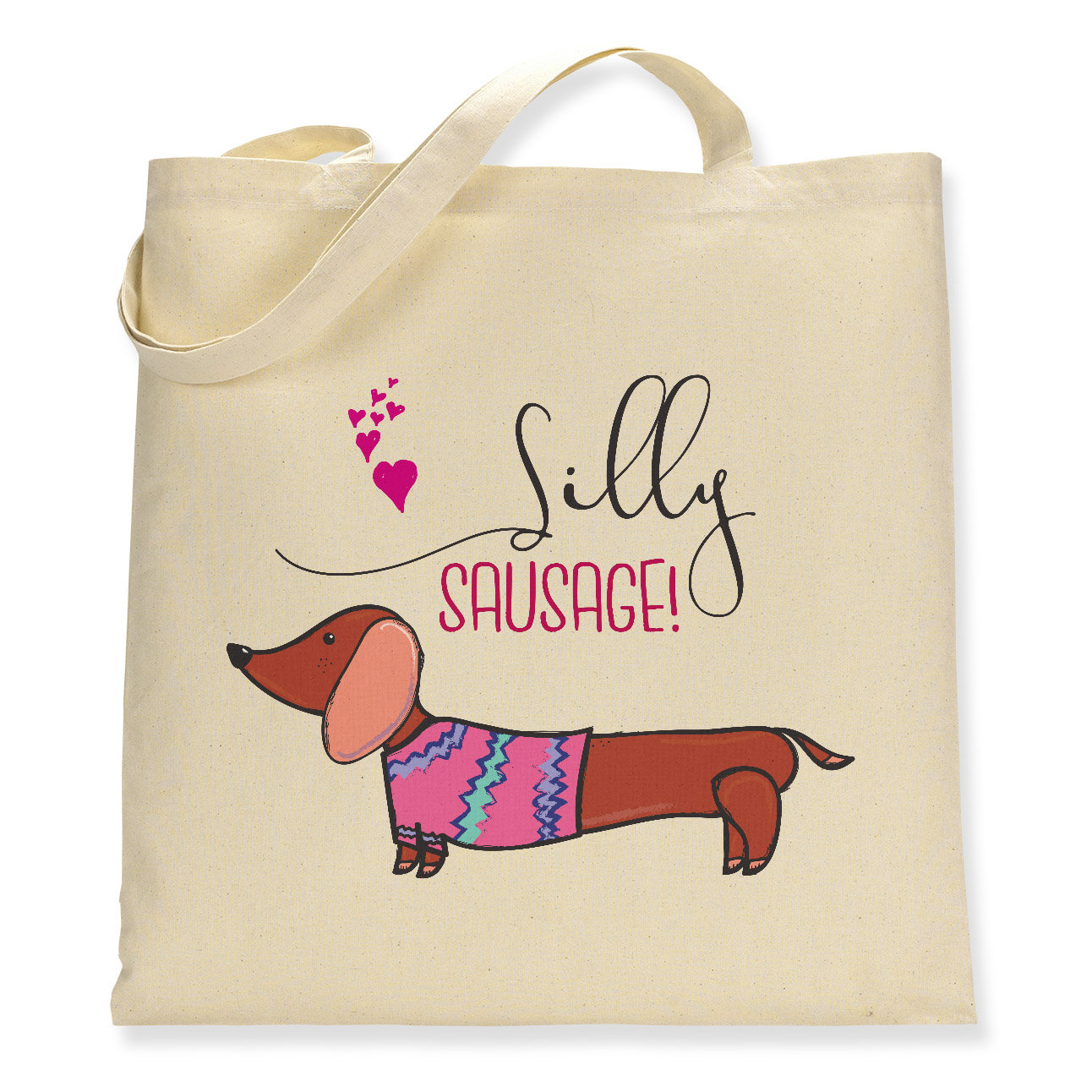 ¡Salchicha tonta! Dachshund Canvas Tote Bag Eco Friendly lindo perro  shopper regalo