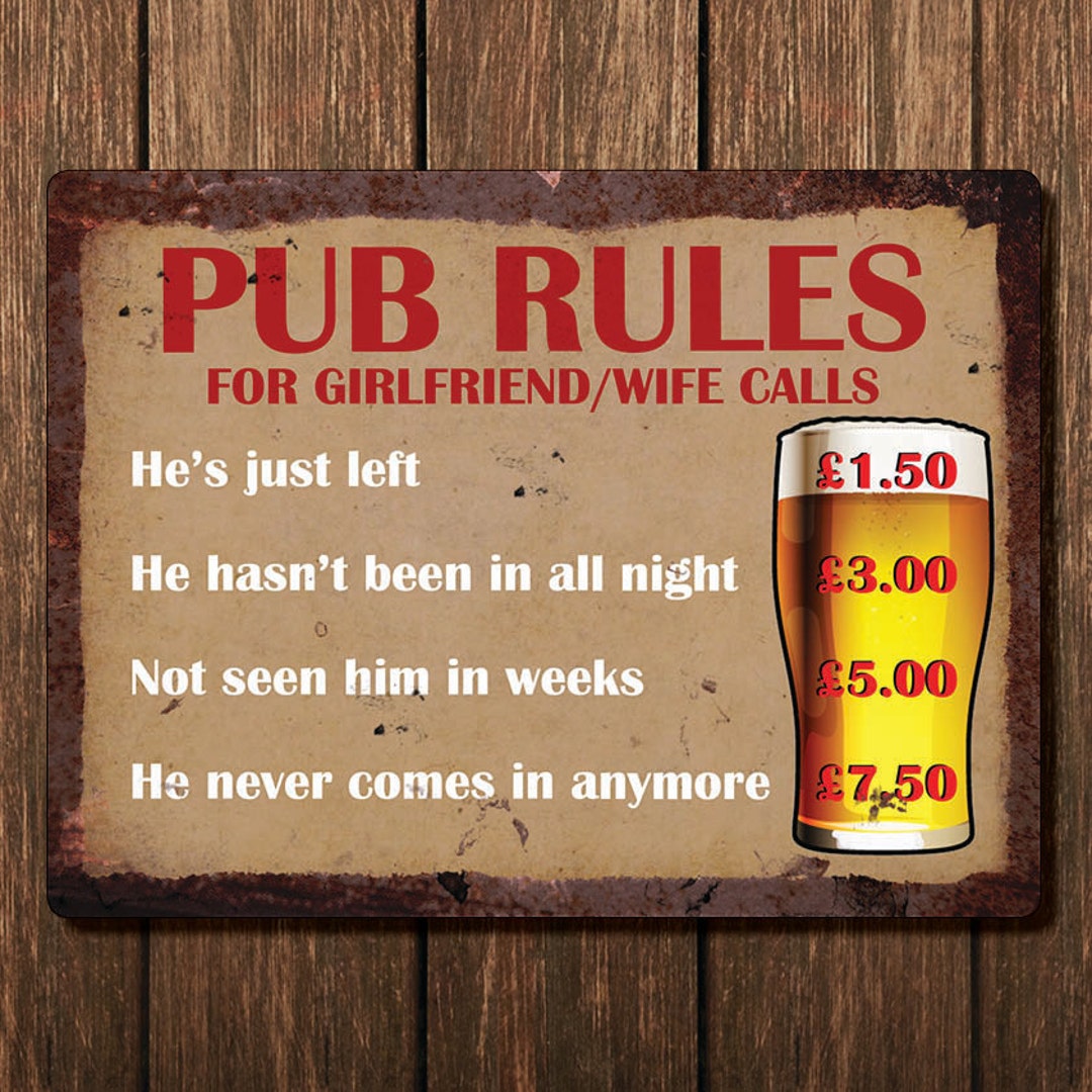 Pub Rules for Girlfriend/wife Calls Vintage Metal Wall Sign Etsy