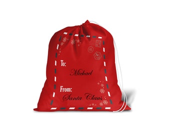 Santa Sack - Personalised Name - North Pole Post Gift Stocking