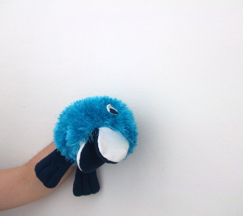 Blue Bird Hand Puppet Etsy