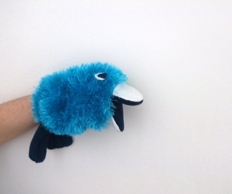 Blue Bird Hand Puppet Etsy