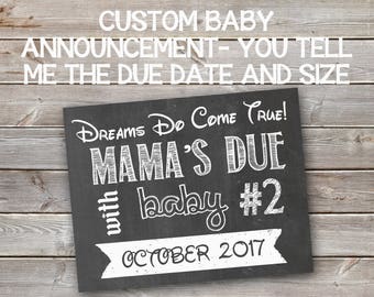 chalkboard pregnancy etsy chalkboard baby announcement