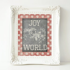 Printable Christmas Sign-8x10-Instant Download-Vintage Inspired-Joy to the World Sign