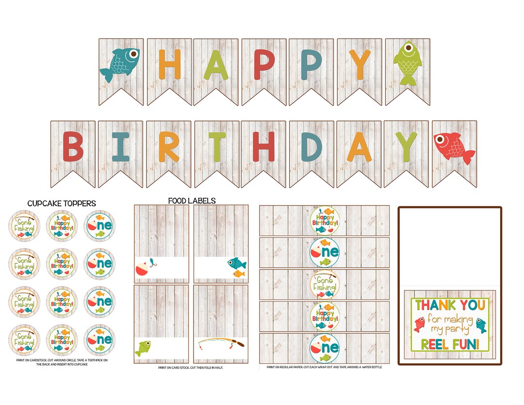 Fish Themed Party Decor With Wood Background-fishing Birthday Decor-o