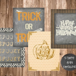 Halloween Printables-set of 4 Printables-8x10 Digital Prints - Etsy