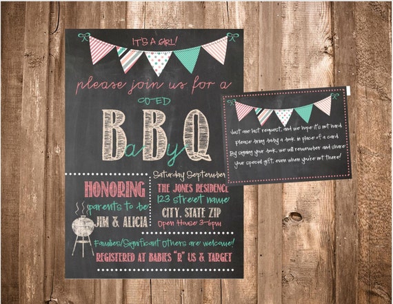 Printable BBQ Baby Shower Invite-Chalkboard BBQ | Etsy