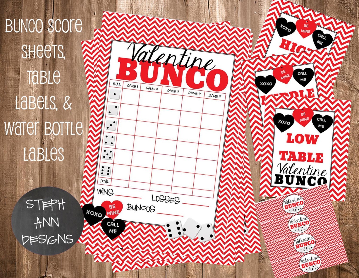 Printable Valentine s Day Bunco Score Sheet Printable Etsy