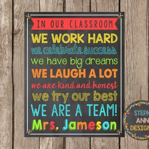 In Our Classroom-Personalized Teacher Printable-8x10-Digital File-You Print