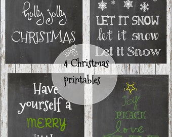 4 Chalkboard Christmas Printables