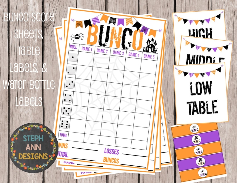 Printable Halloween Bunco Set Etsy