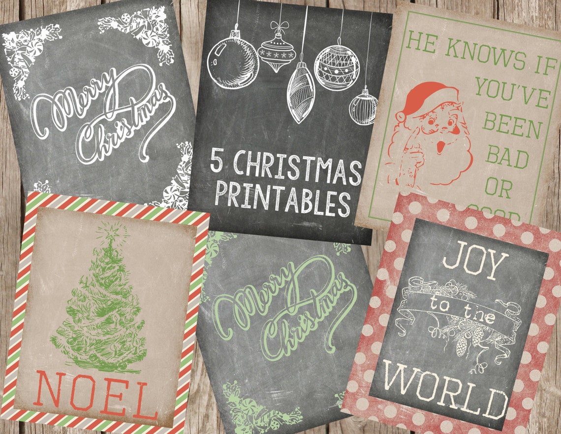 Christmas Printables-set of 5 Printables-8x10 Digital - Etsy