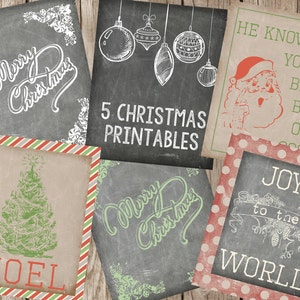 Christmas Printables-set of 5 Printables-8x10 Digital Prints-you Print ...