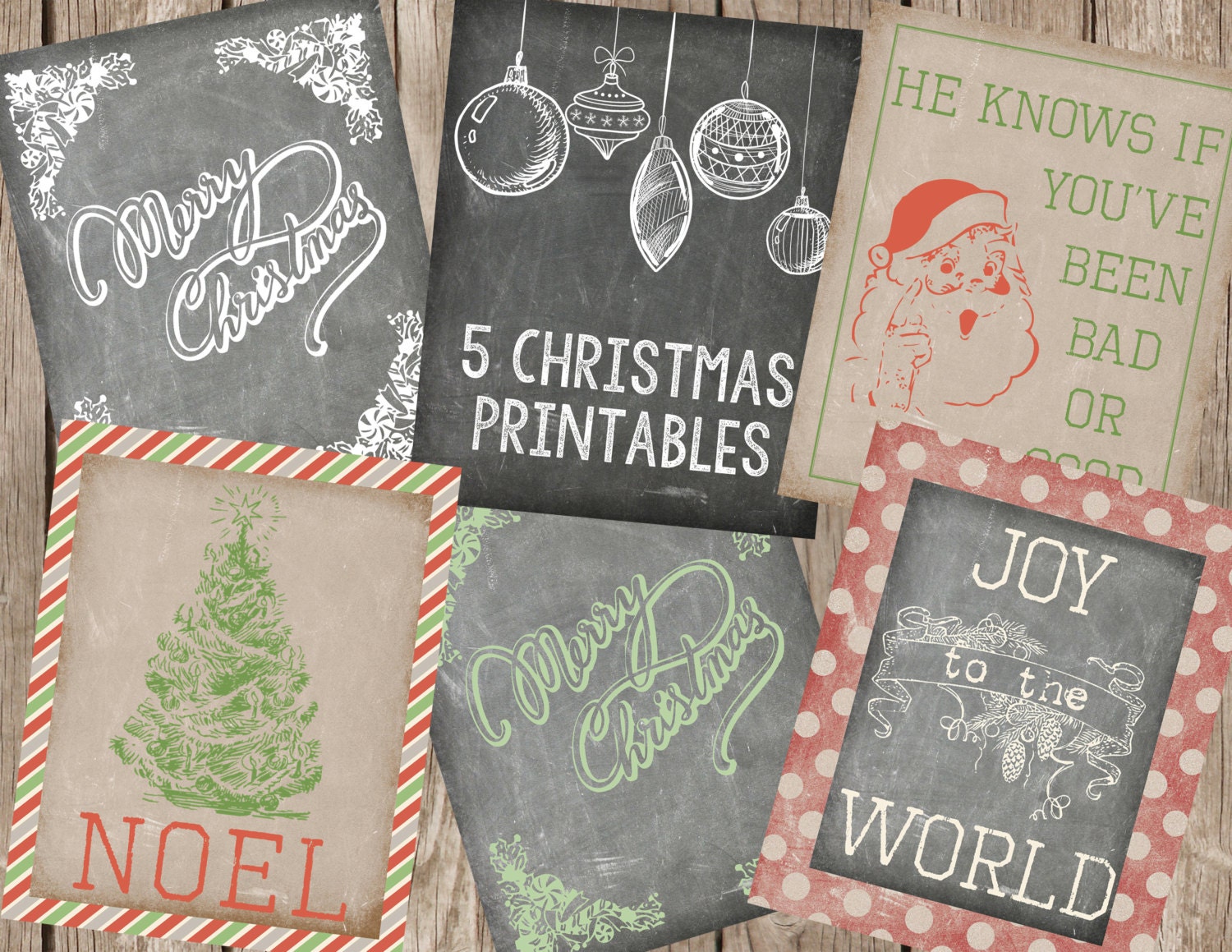 Christmas Printables-set of 5 Printables-8x10 Digital - Etsy