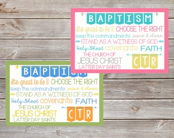 LDS Baptism Printable Subway Art- 4x6-Horizontal