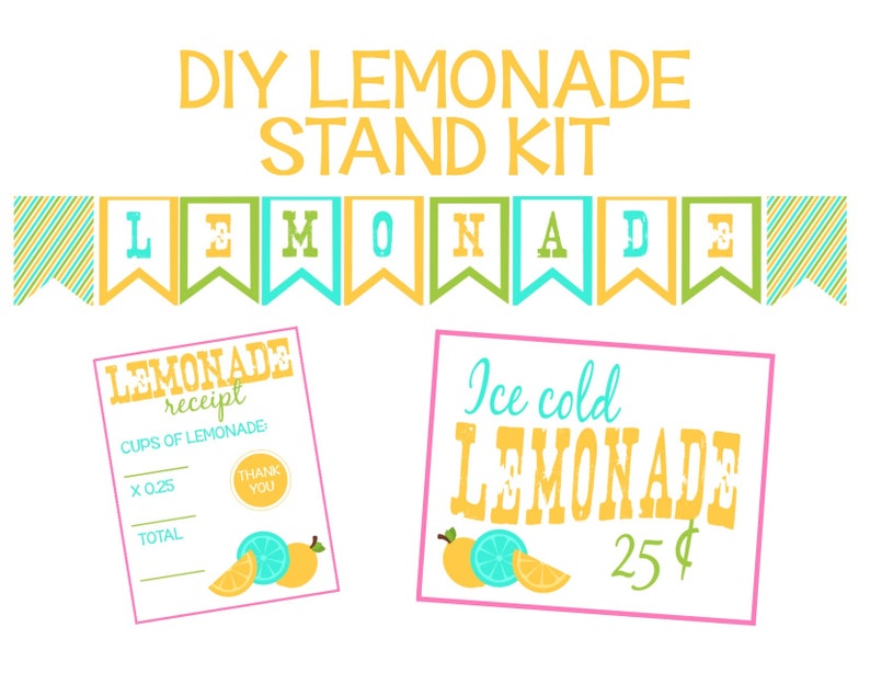Lemonade Stand Kit Printables For A Lemonade Stand Etsy