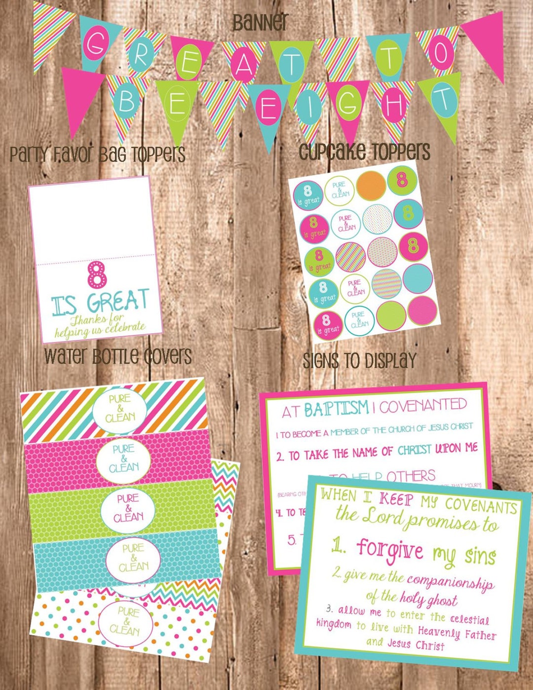 Baptism Printables-lds Baptism Signs-lds Baptism Water Bottle - Etsy