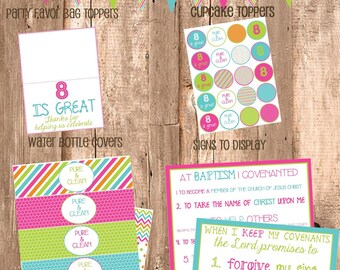 Baptism Printables-LDS Baptism Signs-LDS Baptism Water Bottle Covers-Baptism Banner-Baptism Favors-Baptism Printables