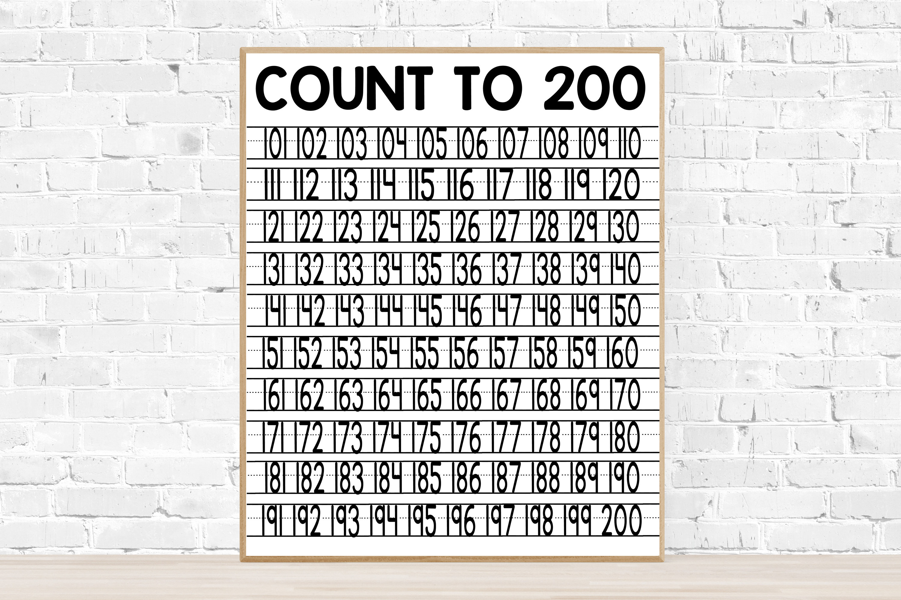 Printable Free 101 200 Chart Printable