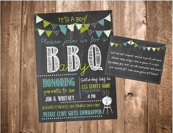Printable BBQ Baby Shower Invite-Chalkboard BBQ | Etsy
