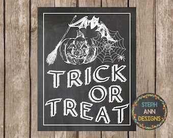 Printable Halloween Sign-8x10-Instant Download-Trick or Treat