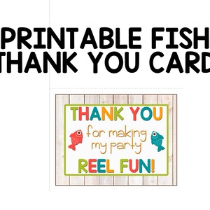 Printable Fish Themed Thank You Card-2 to a page
