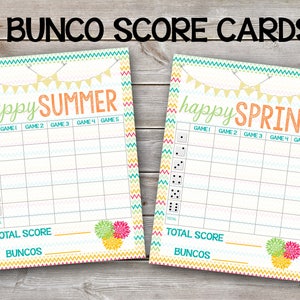 Printable Bunco Score Sheet-Digital File