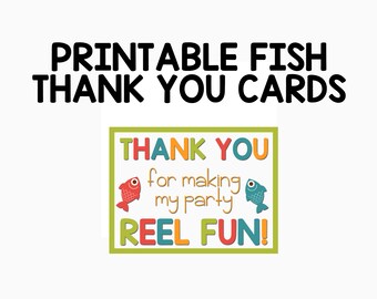 Printable Fish Themed Thank You Card-2 to a page